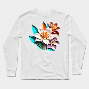 Lily - Papercut Style Long Sleeve T-Shirt